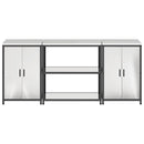 vidaXL Konyhai Tároló Készlet polcokkal tárolóval 3 pcs Ezüst Acél