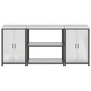 vidaXL Konyhai Tároló Készlet polcokkal tárolóval 3 pcs Ezüst Acél