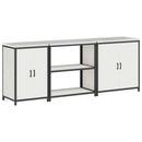 vidaXL Konyhai Tároló Készlet polcokkal Egyéb ajtóval 3 pcs Fehér Acél