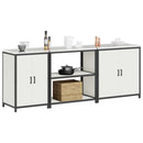 vidaXL Konyhai Tároló Készlet polcokkal Egyéb ajtóval 3 pcs Fehér Acél