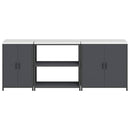 vidaXL Konyhai Tároló Készlet polcokkal Egyéb 3 pcs Antracit Acél