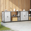 vidaXL Konyhai Tároló Készlet polcokkal Egyéb ajtóval 3 pcs Ezüst Acél