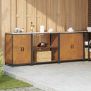 vidaXL Konyhai Tároló Készlet polcokkal Egyéb 3 pcs Rozsdás Acél