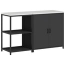 vidaXL Konyhai Tároló Készlet polcokkal tárolóval 2 pcs Fekete Acél