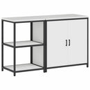 vidaXL Konyhai Tároló Készlet polcokkal tárolóval 2 pcs Fehér Acél