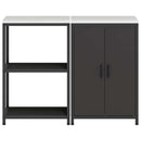 vidaXL Konyhai Tároló Készlet 2 pcs Fekete Hidegen hengerelt acél