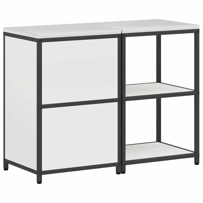 vidaXL Konyhai Tároló Készlet 2 pcs Fehér Hidegen hengerelt acél