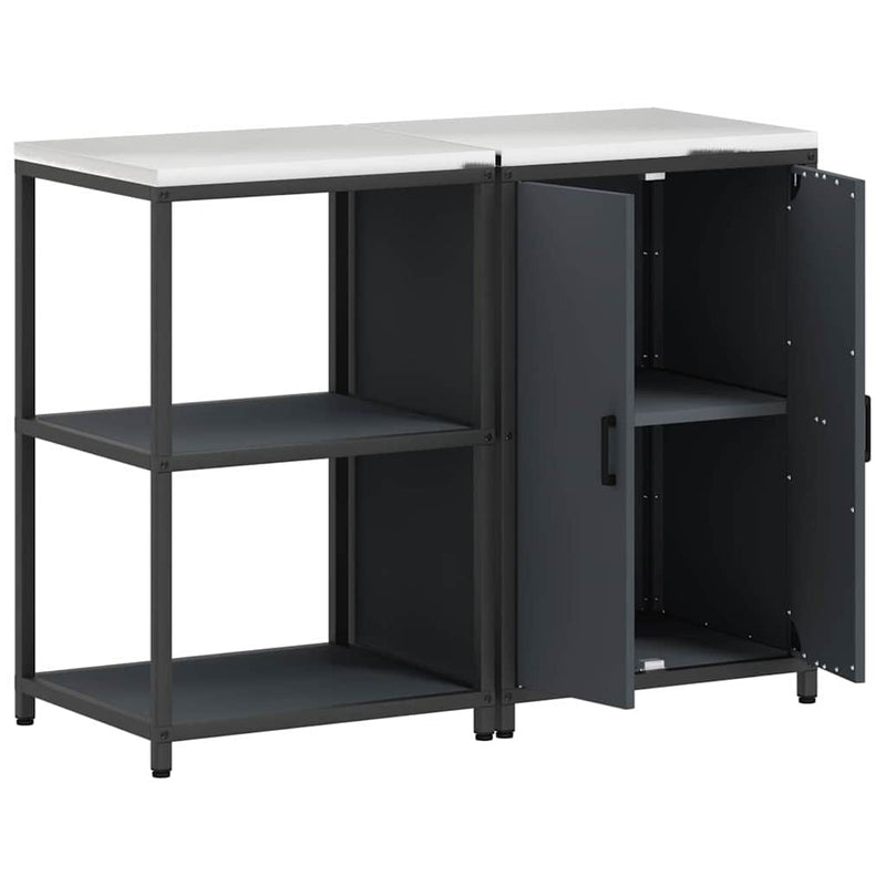 vidaXL Konyhai Tároló Készlet 2 pcs Antracit Hidegen hengerelt acél