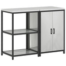 vidaXL Konyhai Tároló Készlet polcokkal 2 pcs Ezüst Horganyzott acél