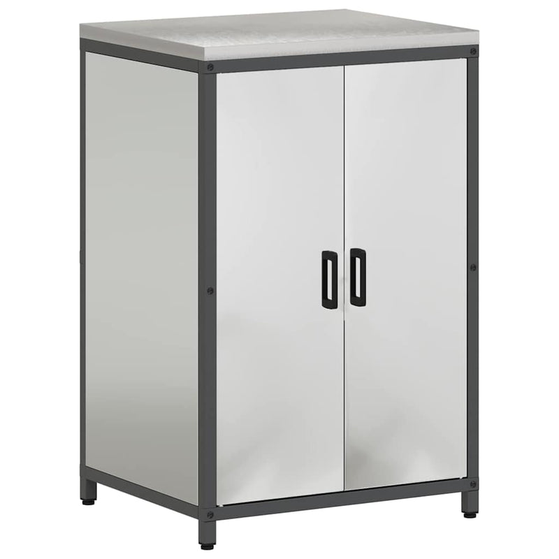 vidaXL Konyhai Tároló Készlet polcokkal 2 pcs Ezüst Horganyzott acél