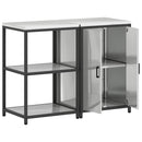 vidaXL Konyhai Tároló Készlet polcokkal 2 pcs Ezüst Horganyzott acél