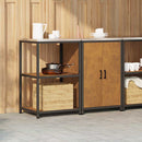 vidaXL Konyhai Tároló Készlet ajtóval 2 pcs Rozsdás időjárásálló acél