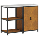 vidaXL Konyhai Tároló Készlet ajtóval 2 pcs Rozsdás időjárásálló acél