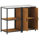 vidaXL Konyhai Tároló Készlet ajtóval 2 pcs Rozsdás időjárásálló acél