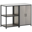 vidaXL Konyhai Tároló Készlet ajtóval 2 pcs Rozsdás időjárásálló acél