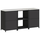 vidaXL Konyhai Tároló Készlet polcokkal tárolóval 3 pcs Fekete Acél