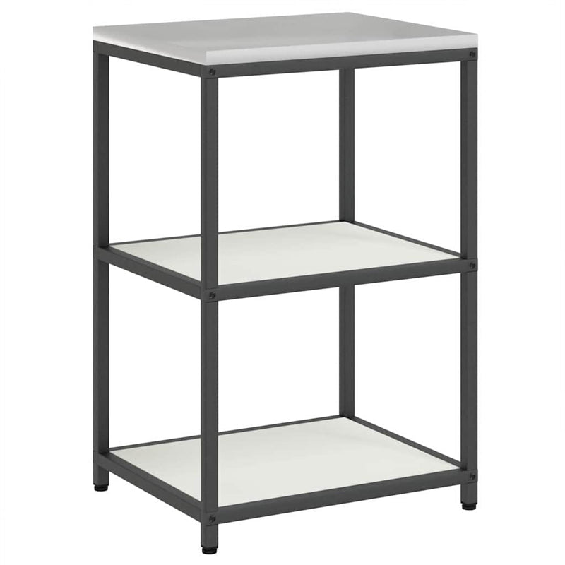 vidaXL Konyhai Tároló Készlet polcokkal tárolóval 3 pcs Fehér Acél