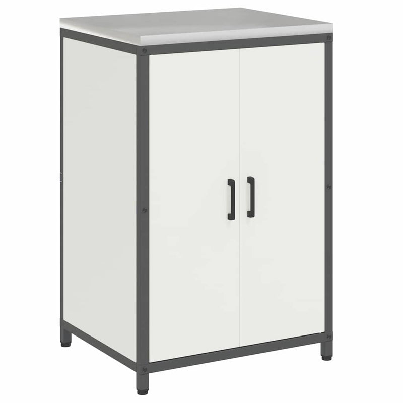 vidaXL Konyhai Tároló Készlet polcokkal tárolóval 3 pcs Fehér Acél