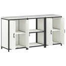 vidaXL Konyhai Tároló Készlet polcokkal tárolóval 3 pcs Fehér Acél