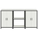 vidaXL Konyhai Tároló Készlet polcokkal tárolóval 3 pcs Fehér Acél