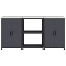 vidaXL Konyhai Tároló Készlet polcokkal tárolóval 3 pcs Antracit Acél