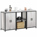 vidaXL Konyhai Tároló Készlet polcokkal tárolóval 3 pcs Ezüst Acél