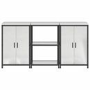 vidaXL Konyhai Tároló Készlet polcokkal tárolóval 3 pcs Ezüst Acél