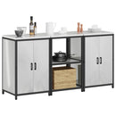 vidaXL Konyhai Tároló Készlet polcokkal tárolóval 3 pcs Ezüst Acél