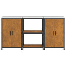 vidaXL Konyhai Tároló Készlet polcokkal tárolóval 3 pcs Rozsdás Acél