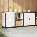 vidaXL Konyhai Tároló Készlet polcokkal Egyéb ajtóval 3 pcs Fehér Acél