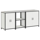 vidaXL Konyhai Tároló Készlet polcokkal Egyéb ajtóval 3 pcs Fehér Acél