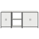 vidaXL Konyhai Tároló Készlet polcokkal Egyéb ajtóval 3 pcs Fehér Acél