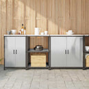vidaXL Konyhai Tároló Készlet polcokkal Egyéb ajtóval 3 pcs Ezüst Acél