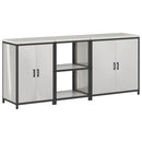 vidaXL Konyhai Tároló Készlet polcokkal Egyéb ajtóval 3 pcs Ezüst Acél