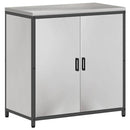 vidaXL Konyhai Tároló Készlet polcokkal Egyéb ajtóval 3 pcs Ezüst Acél