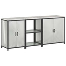 vidaXL Konyhai Tároló Készlet polcokkal Egyéb ajtóval 3 pcs Ezüst Acél