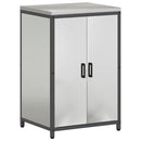 vidaXL Konyhai Tároló Készlet polcokkal Egyéb ajtóval 3 pcs Ezüst Acél