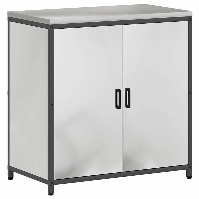 vidaXL Konyhai Tároló Készlet polcokkal Egyéb ajtóval 3 pcs Ezüst Acél