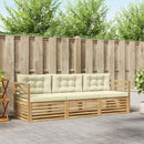 vidaXL Kültéri kanapé szett 3 db Fehér és Krém színű Poliészter