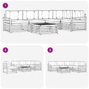 vidaXL Kültéri kanapé szett 6 db Fehér és Krém színű Poliészter
