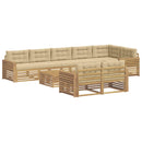 vidaXL Kültéri kanapé szett 9 db Fehér és Bézs Poliészter