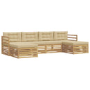 vidaXL Kültéri kanapé szett 6 pcs Fehér és Bézs 325 x 162,5 x 73 cm