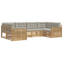vidaXL Kültéri kanapé szett 6 db Fehér és Világosszürke Tömör Akácfa