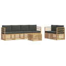 vidaXL Kültéri kanapé szett 7 pcs Fehér és Antracitszürke Poliészter