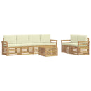 vidaXL Kültéri kanapé szett 7 pcs Fehér és Krém színű Poliészter