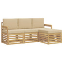 vidaXL Kültéri kanapé szett 4 pcs Fehér és Bézs 189,5 x 122,5 x 73 cm