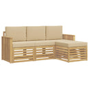 vidaXL Kültéri kanapé szett 4 pcs Fehér és Bézs 189,5 x 122,5 x 73 cm