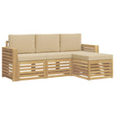 vidaXL Kültéri kanapé szett 4 pcs Fehér és Bézs 197,5 x 122,5 x 73 cm