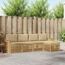 vidaXL Kültéri kanapé szett 5 pcs Fehér és Bézs 249 x 122,5 x 73 cm