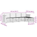 vidaXL Kültéri kanapé szett 5 pcs Fehér 257 x 122,5 x 73 cm